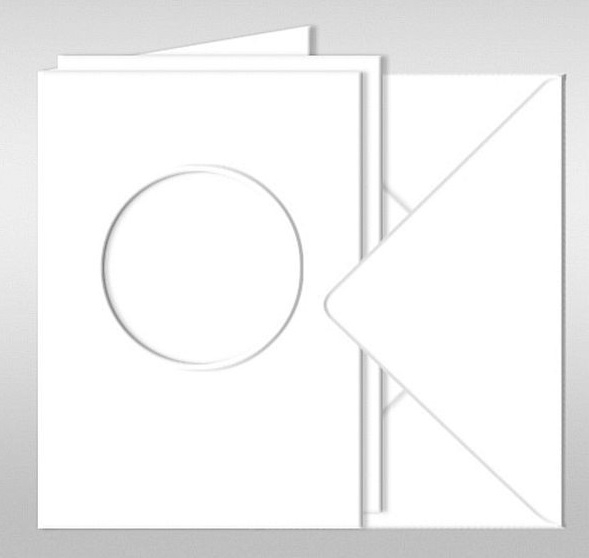 Passepartout-Karten, runder Ausschnitt, 10 Stück