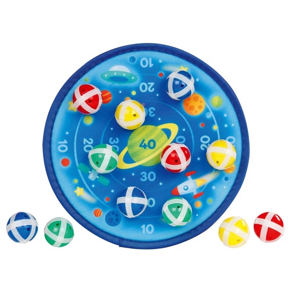 Klett-Dartscheibe Weltall, 12 Klettbälle Klett-Dartscheibe Weltall, 12 Klettbälle