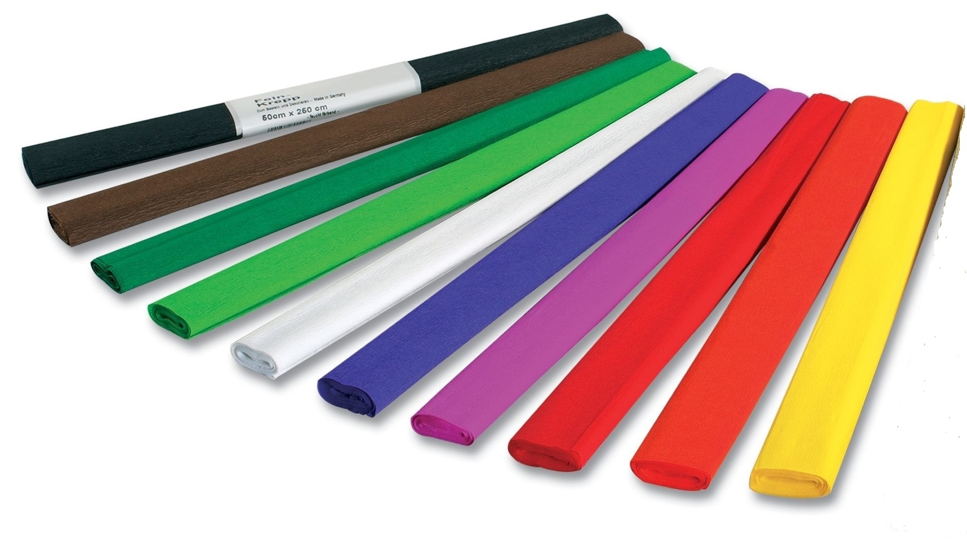 Krepppapier, 50 cm x 2,5 m, 10 Farben sortiert Krepppapier, 50 cm x 2,5 m, 10 Farben sortiert