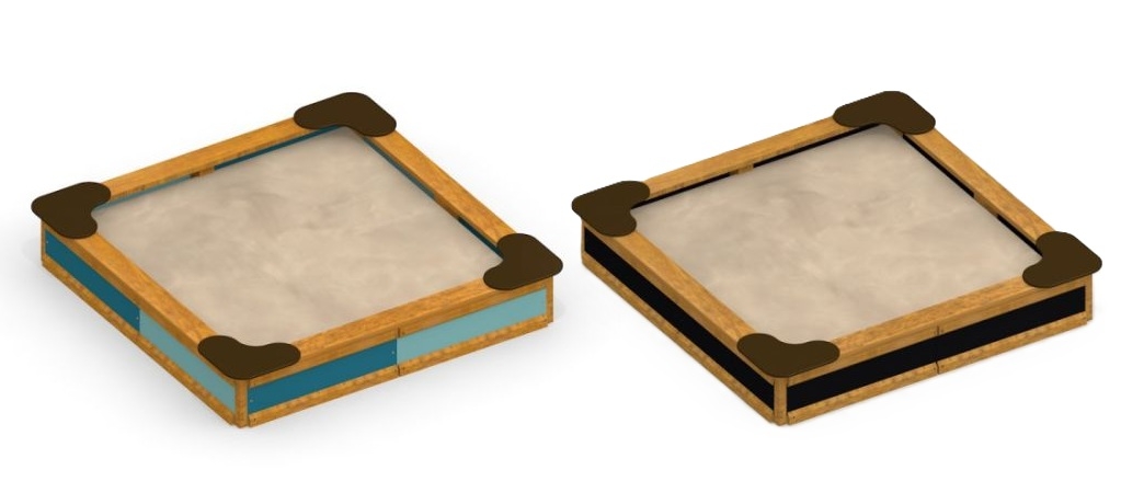 Sandkasten 202 x 202 cm, 2 Farbvarianten