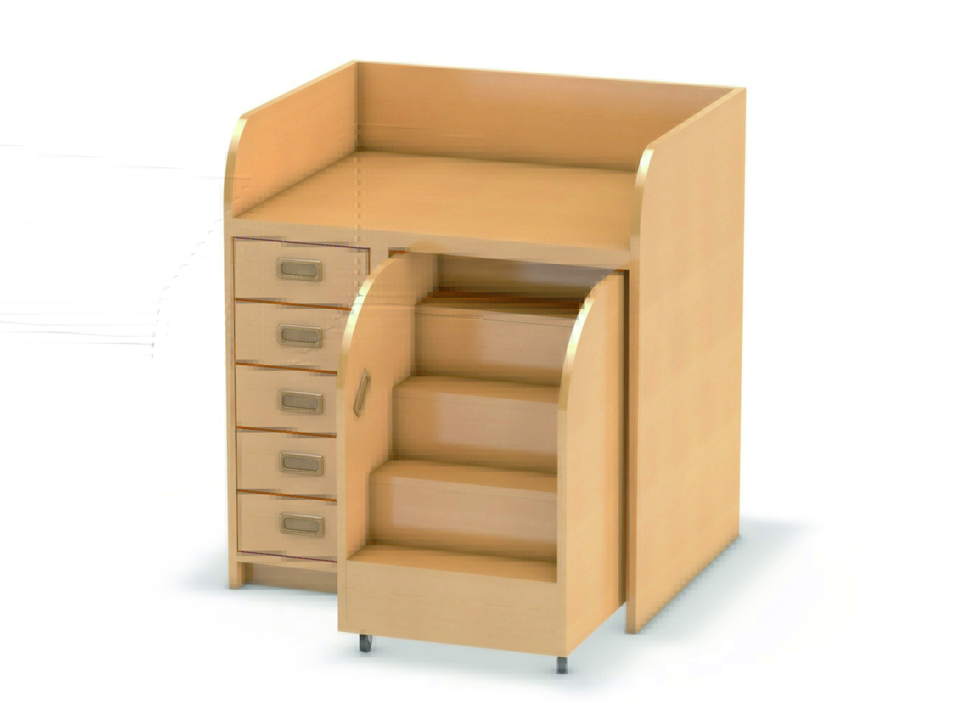 Wickelkommode - dreiteilig, 5 Schubkästen Wickelkommode - dreiteilig, 5 Schubkästen