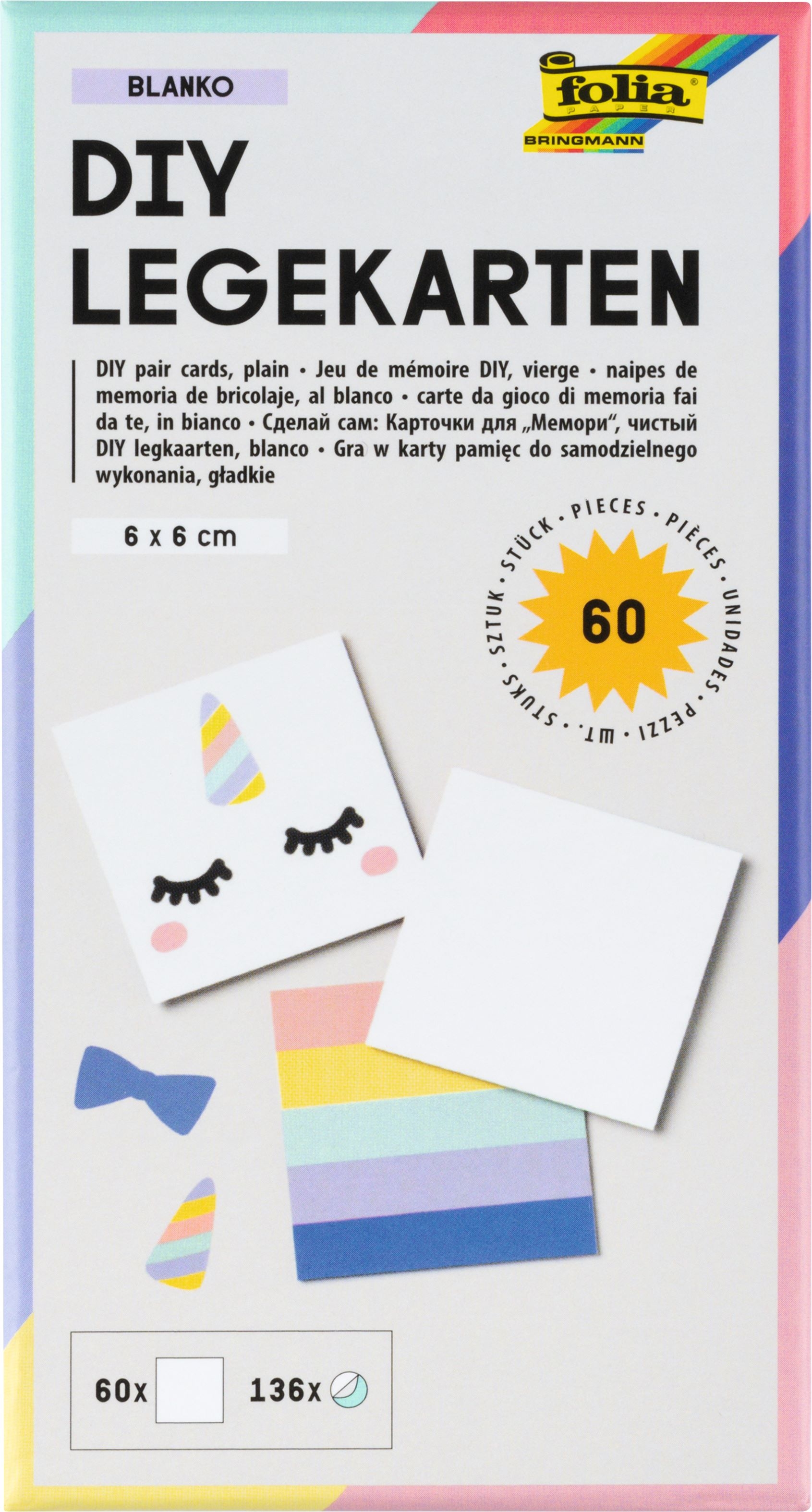 DIY-Legekarten 60 Stück, 6x6 cm