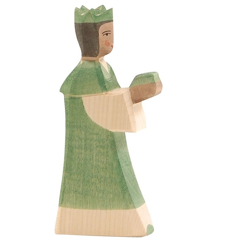 Ostheimer Krippenfigur König grün