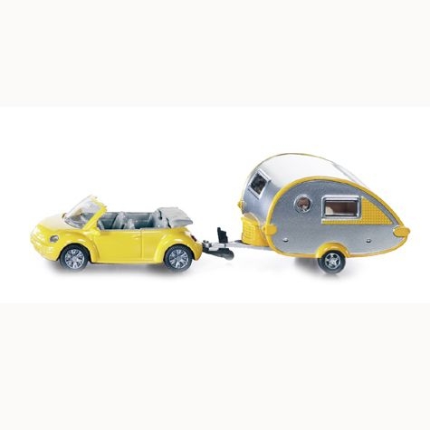 VW Beetle mit Wohnwagen