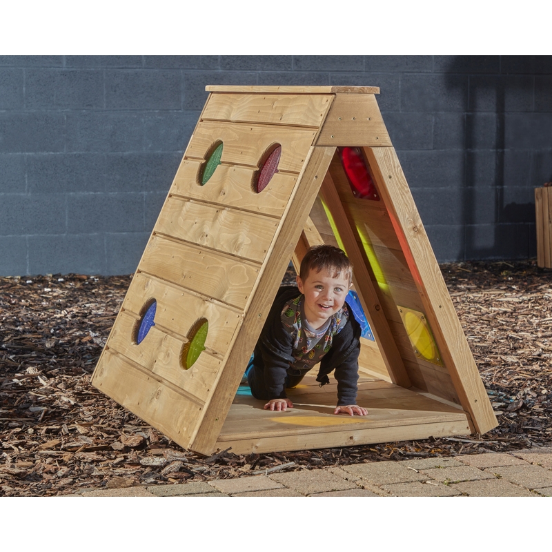 Cosy Outdoor Kriechtunnel mit bunten Sichtfenstern