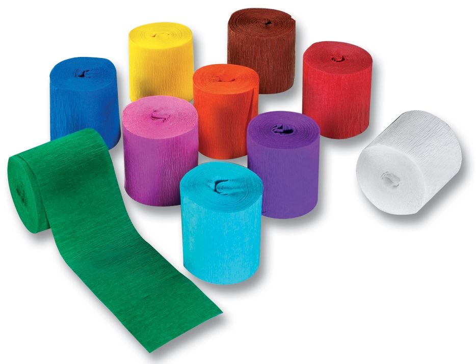 Deko-Kreppbänder, 10 Rollen Deko-Kreppbänder, 10 Rollen