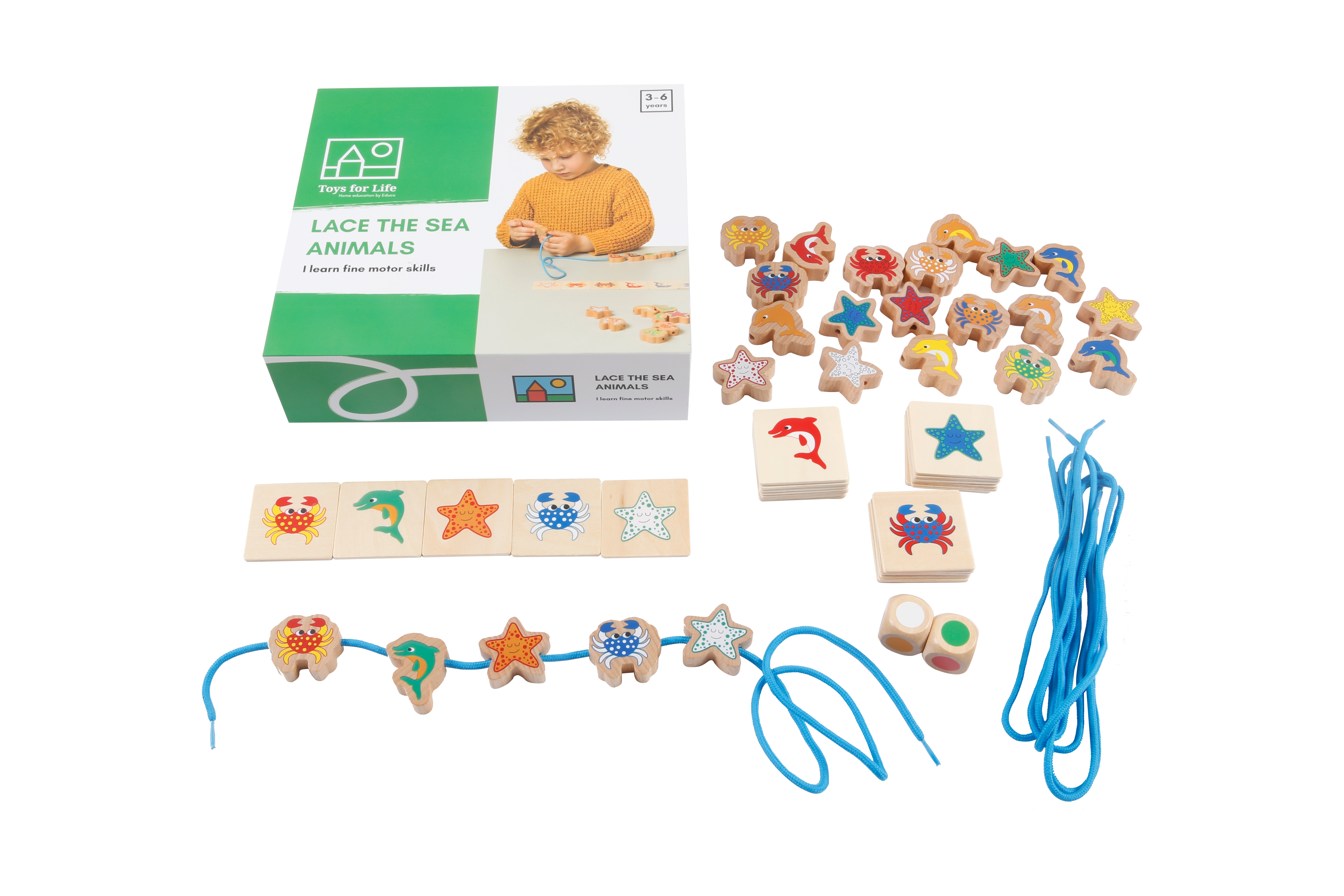 "Lace the sea animals" - Fädelspiel Meerestiere "Lace the sea animals" - Fädelspiel Meerestiere