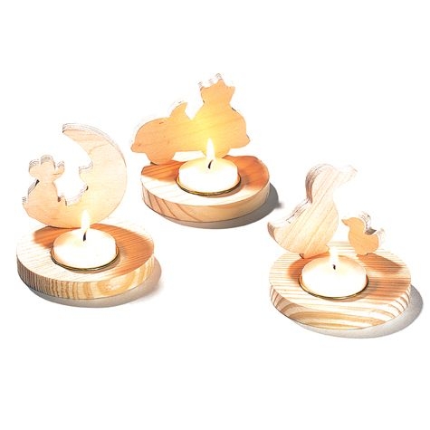 Teelichthalter, 3er-Set, Holz Teelichthalter, 3er-Set, Holz