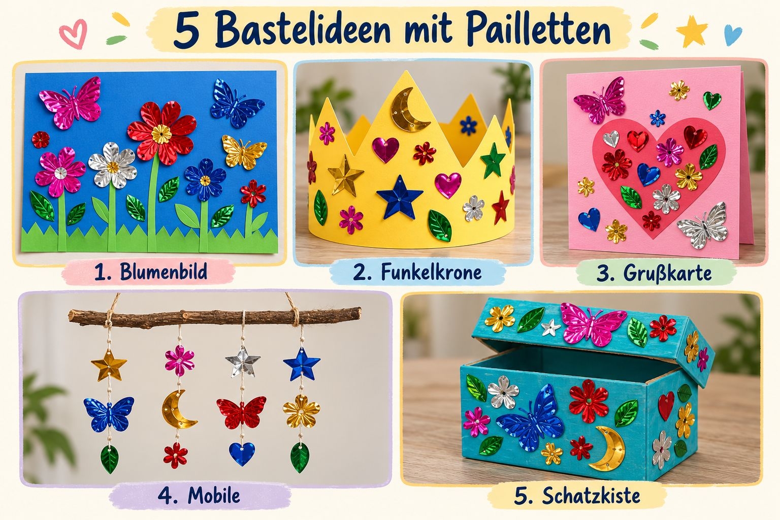 Pailletten-Mix im Eimer, 500 g