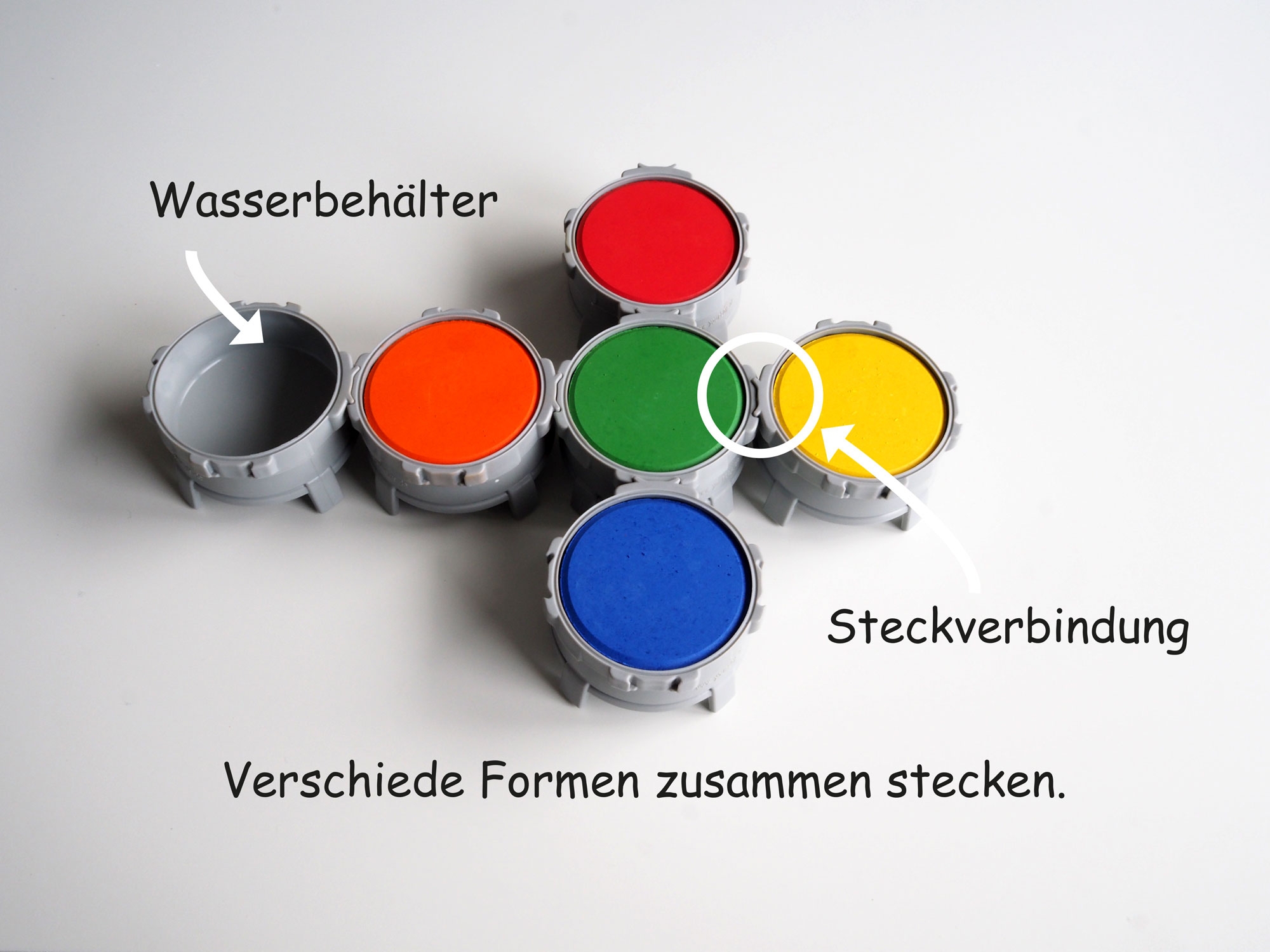 Behälter für Tempera-Pucks & Flüssigfarben 7 Stück Behälter für Tempera-Pucks & Flüssigfarben 7 Stück