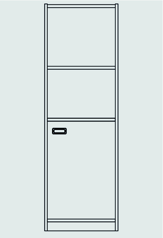 Hochschrank - Tür rechts, 2 verstellbare Böden Hochschrank - Tür rechts, 2 verstellbare Böden