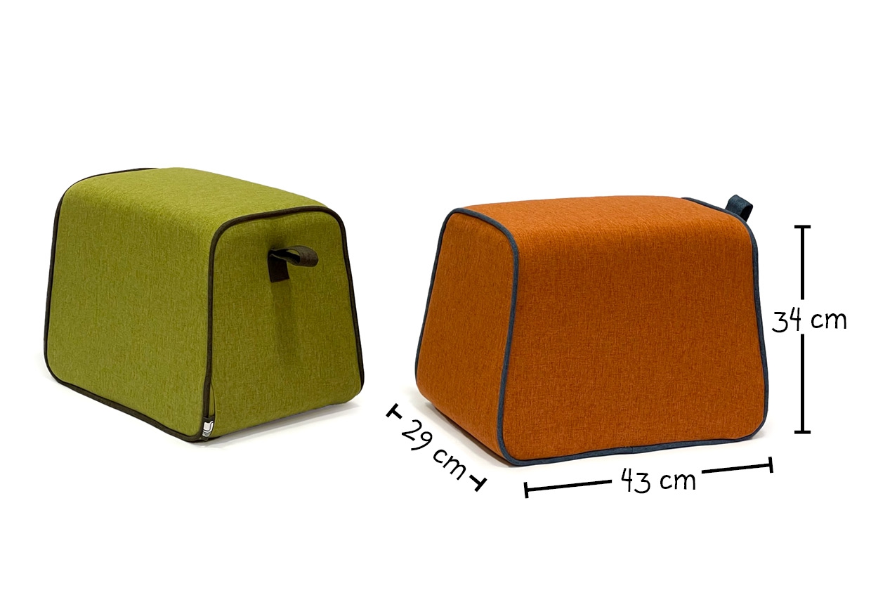 Hockidu - Hocker gepolstert mit Schlaufe Hockidu - Hocker gepolstert mit Schlaufe