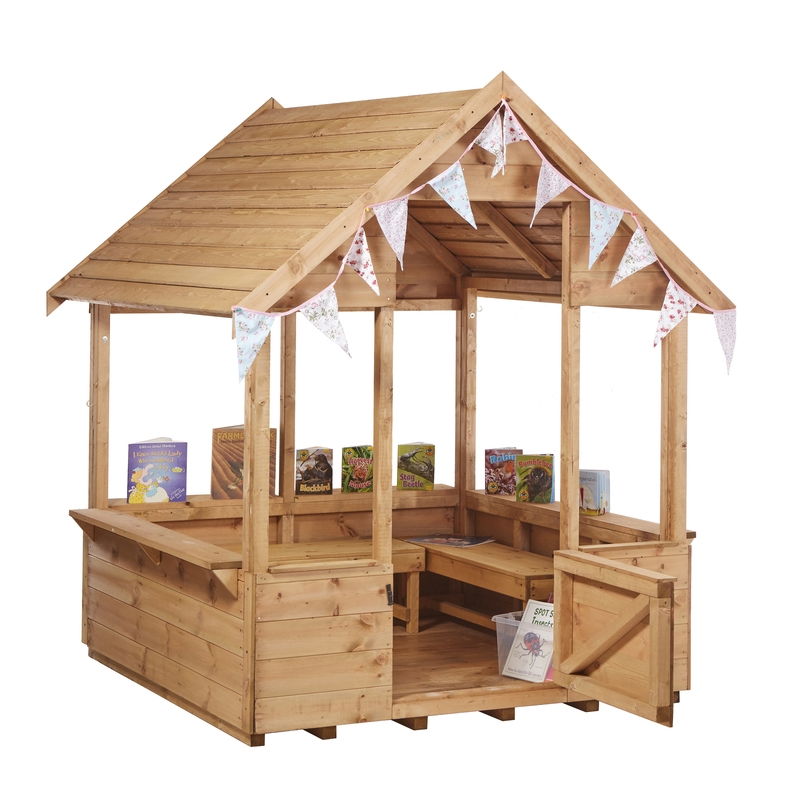 Cosy Lese- und Spielhaus mit 3 Bänken, Outdoor
