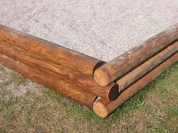 Sandkasten aus Rundholz, 212 x 212 cm