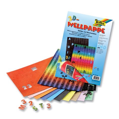 Zahlen und Buchstaben aus 3D-Wellpappe Zahlen und Buchstaben aus 3D-Wellpappe