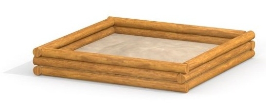 Sandkasten aus Rundholz, 212 x 212 cm