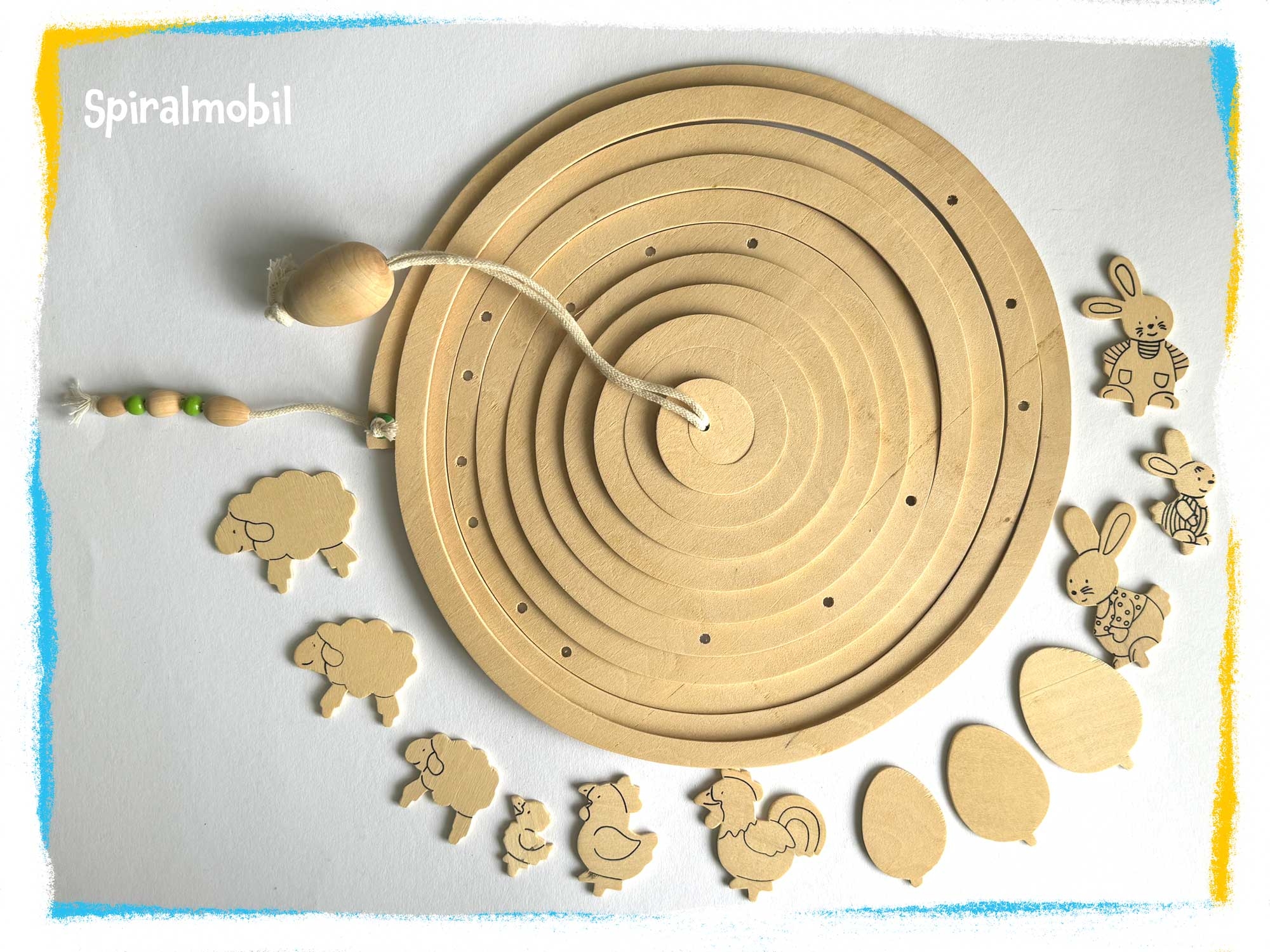 Ostern Spiralmobile aus Holz Ostern Spiralmobile aus Holz