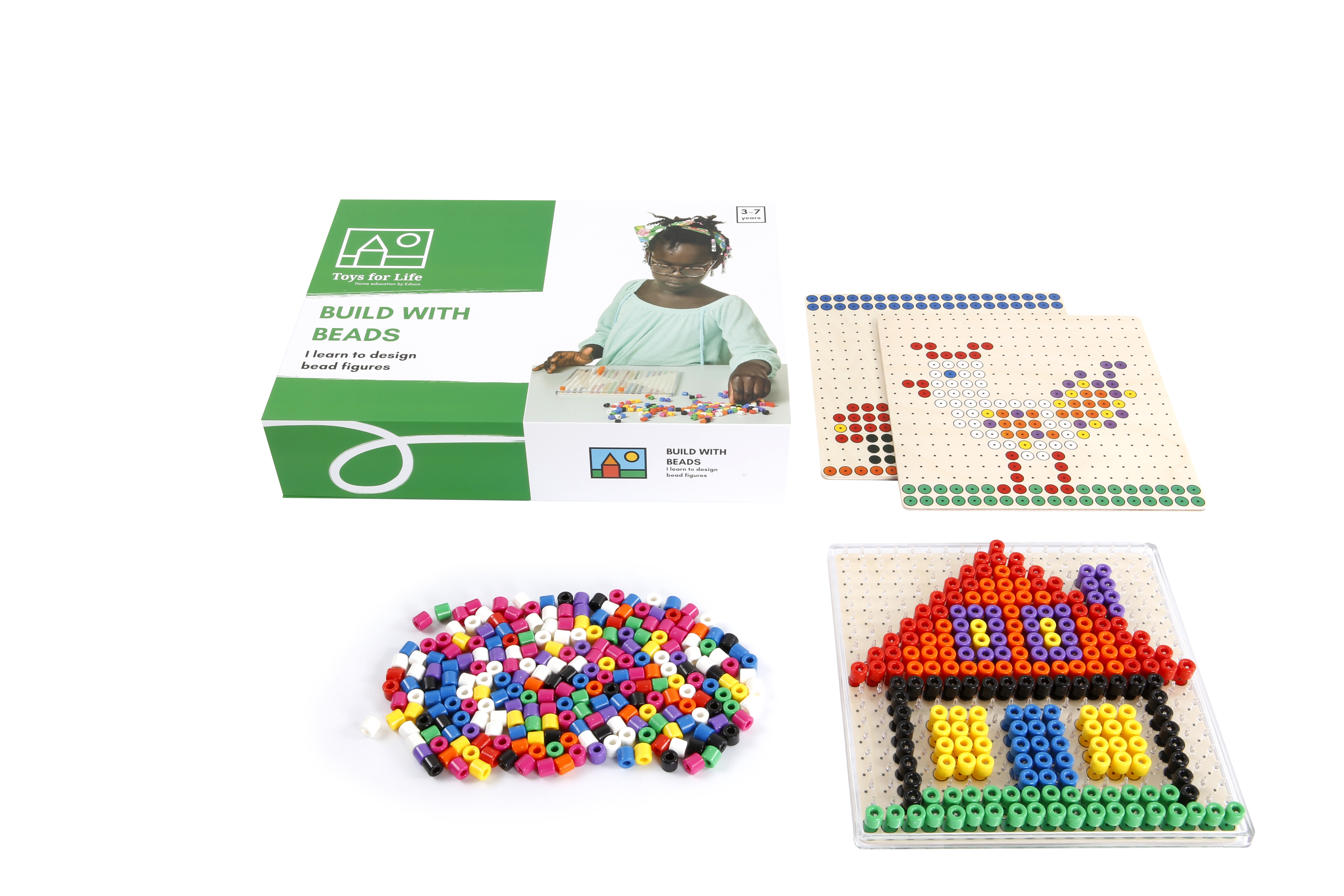 Lernspiel "Build with beads" - mit Perlen bauen