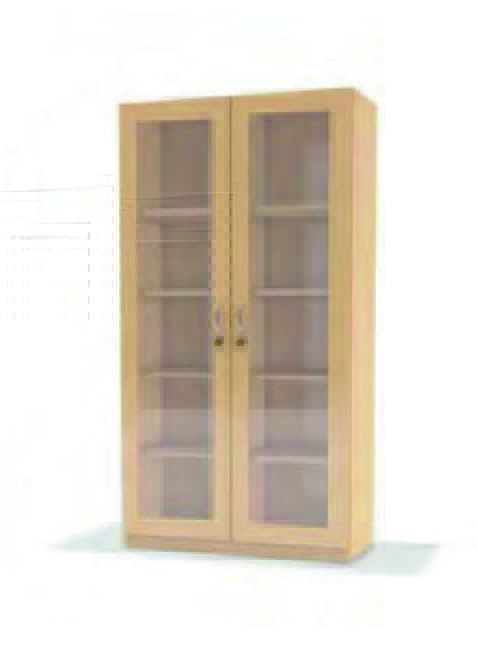 Hochschrank Doppeltür m. Glasausschnitt, 8 Böden Hochschrank Doppeltür m. Glasausschnitt, 8 Böden