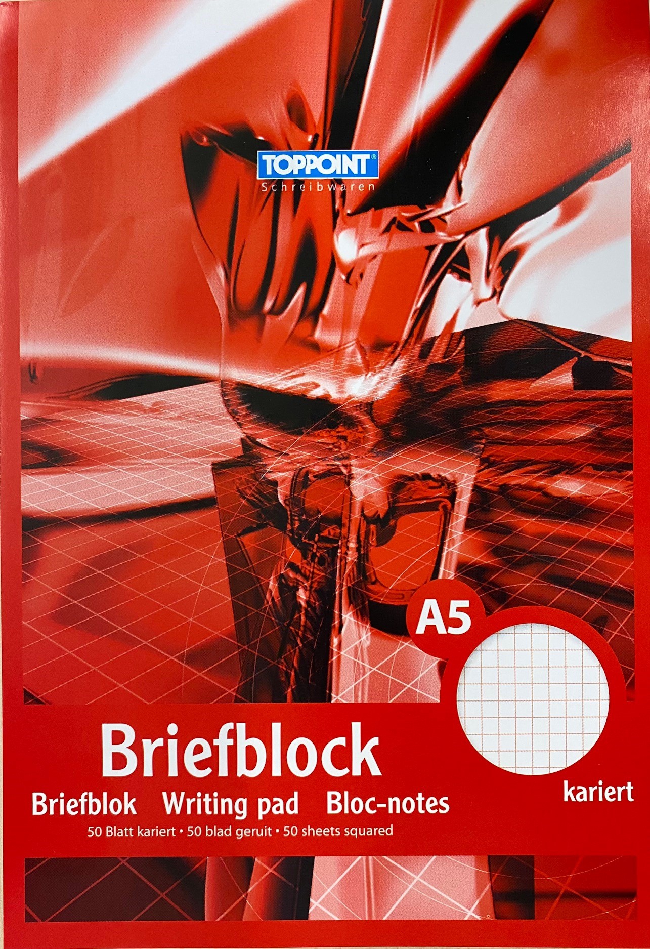 Briefblock A5, 50 Blatt kariert ohne Rand Briefblock A5, 50 Blatt kariert ohne Rand