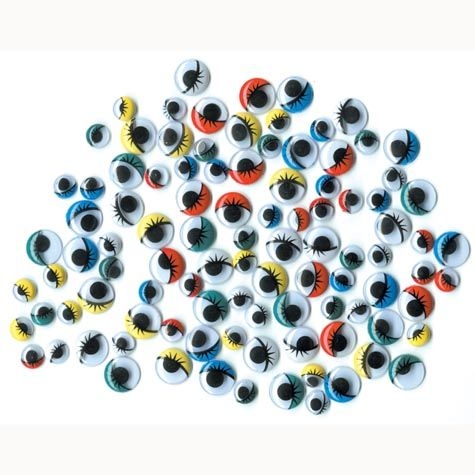 Wackelaugen mit Wimpern, 100 Stück Wackelaugen mit Wimpern, 100 Stück