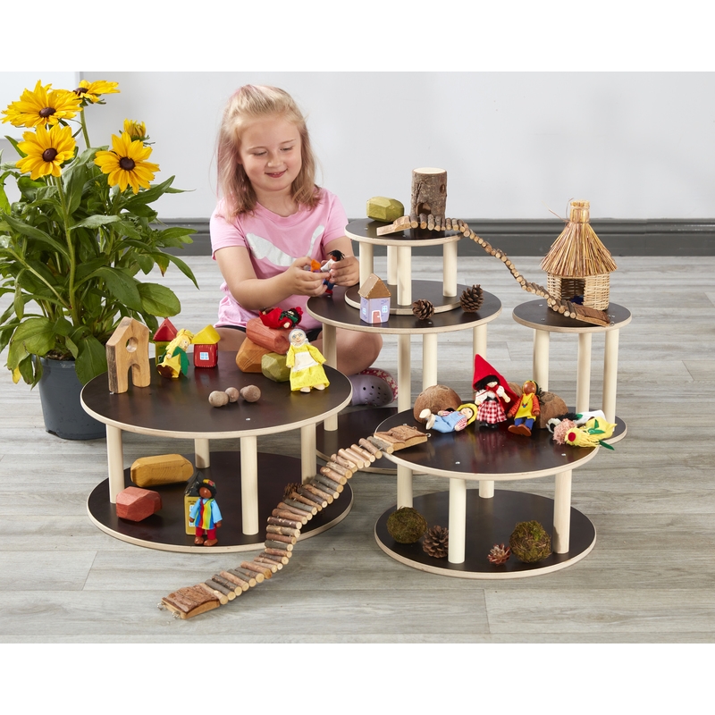 Cosy Holzplattformen rund, 5er Set
