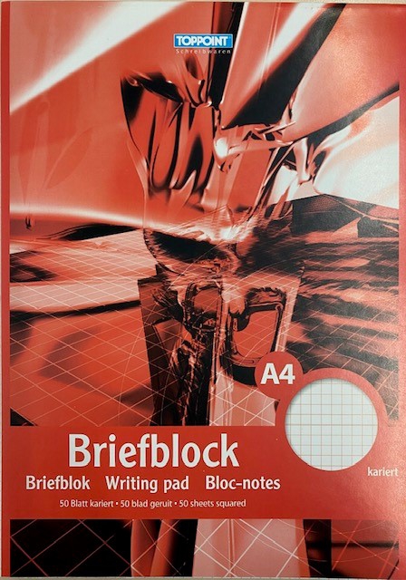 Briefblock A4, 50 Blatt kariert ohne Rand Briefblock A4, 50 Blatt kariert ohne Rand