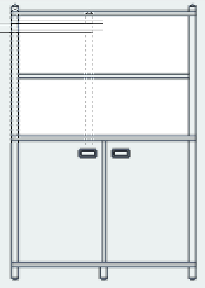 Hochschrank Doppeltür unten,Regal oben offen Hochschrank Doppeltür unten,Regal oben offen