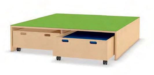 Spiel- und Schlafpodest für 2 Rollkästen Spiel- und Schlafpodest für 2 Rollkästen