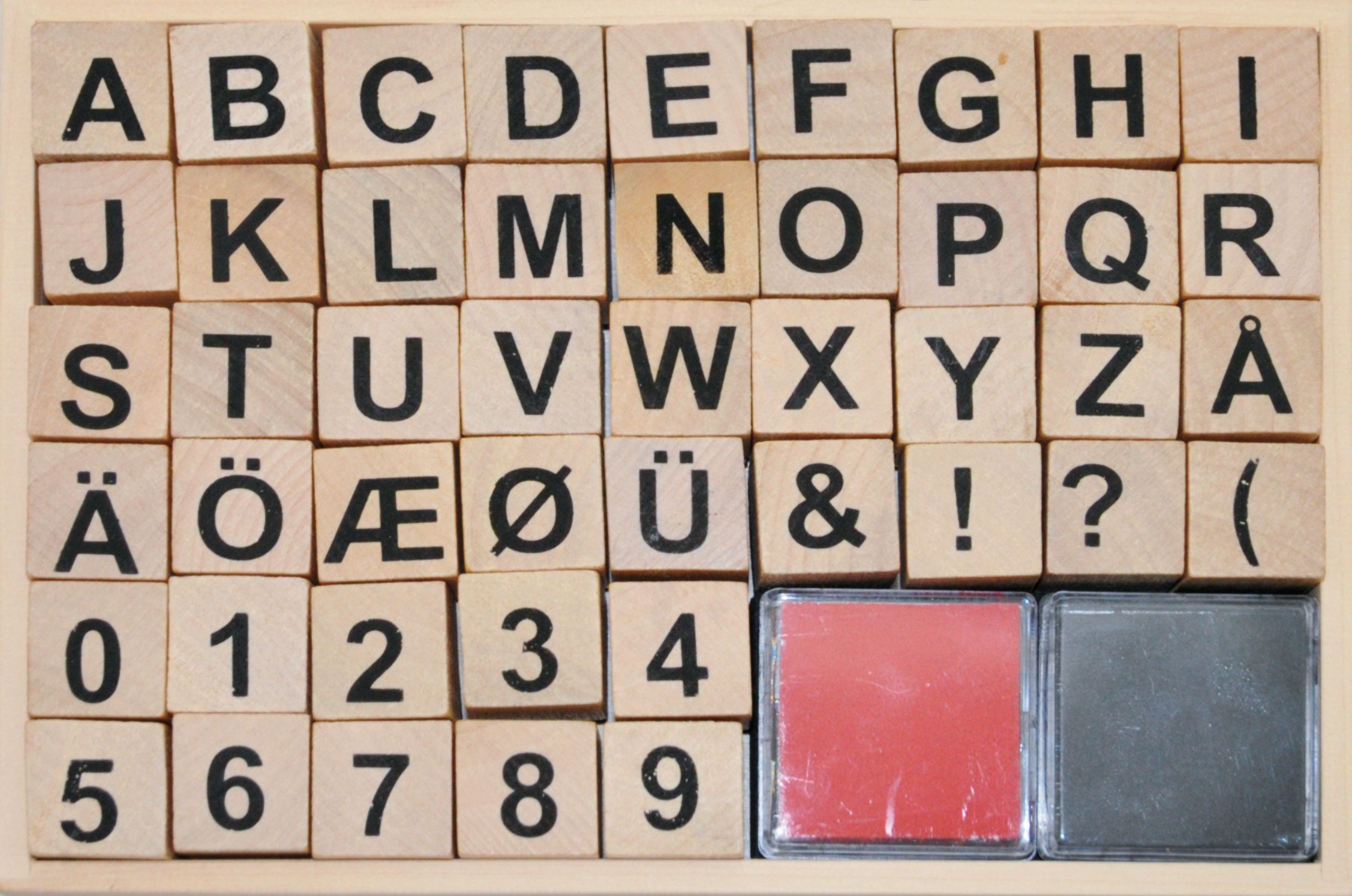 Holzstempel Buchstaben & Zahlen