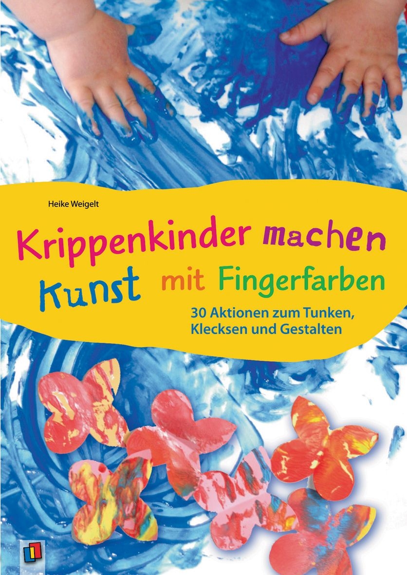 Krippenkinder machen Kunst - mit Fingerfarben