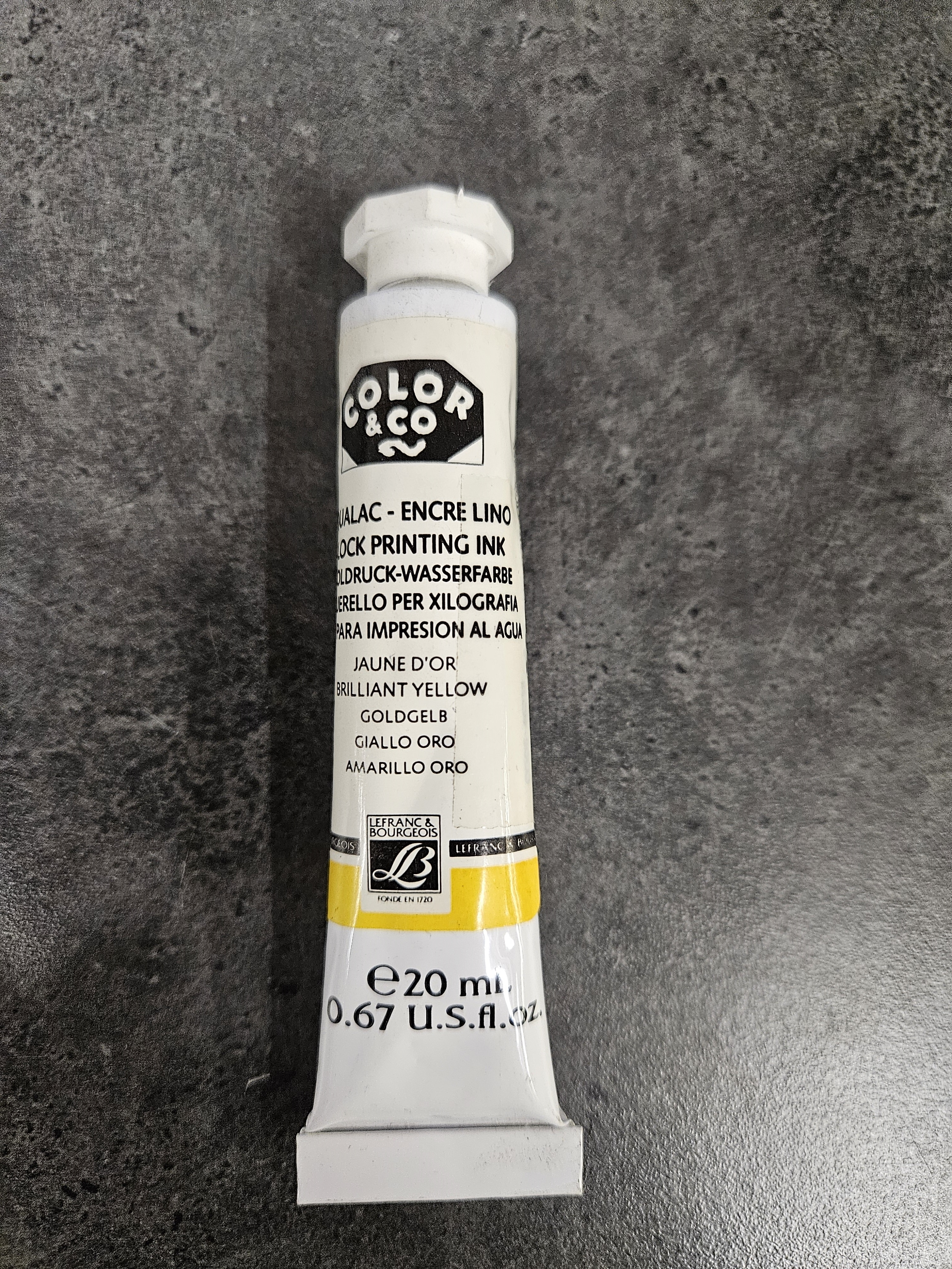 Linoldruckfarben, Tube 20ml, goldgelb Linoldruckfarben, Tube 20ml, goldgelb