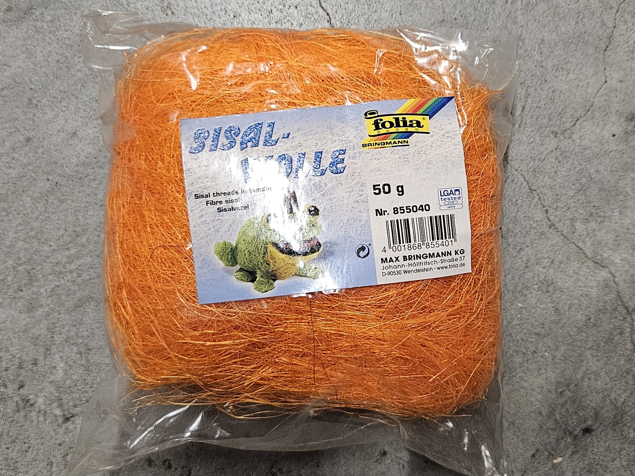 Sisalwolle, orange 50 g