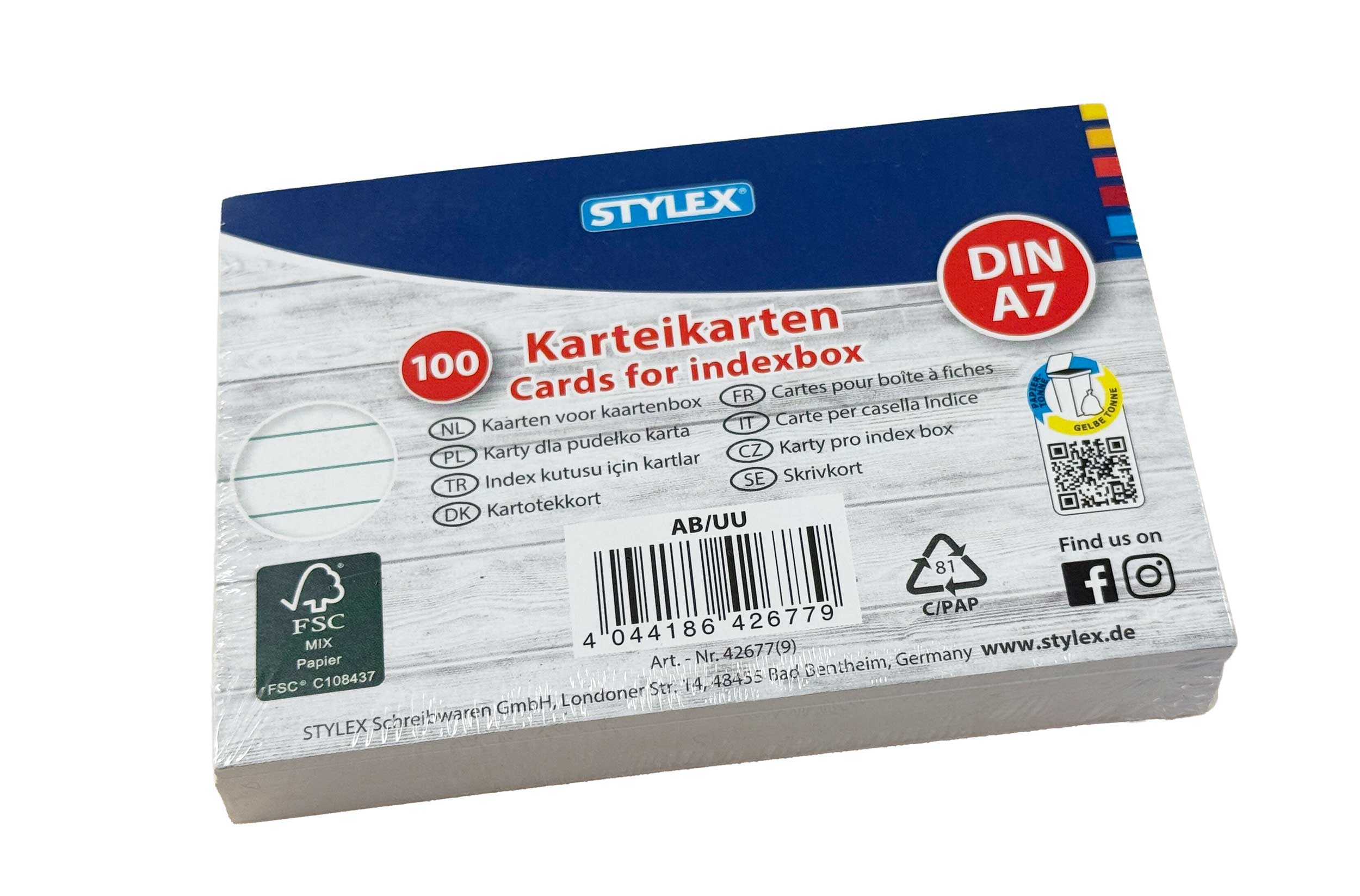 100 Karteikarten - DIN A7