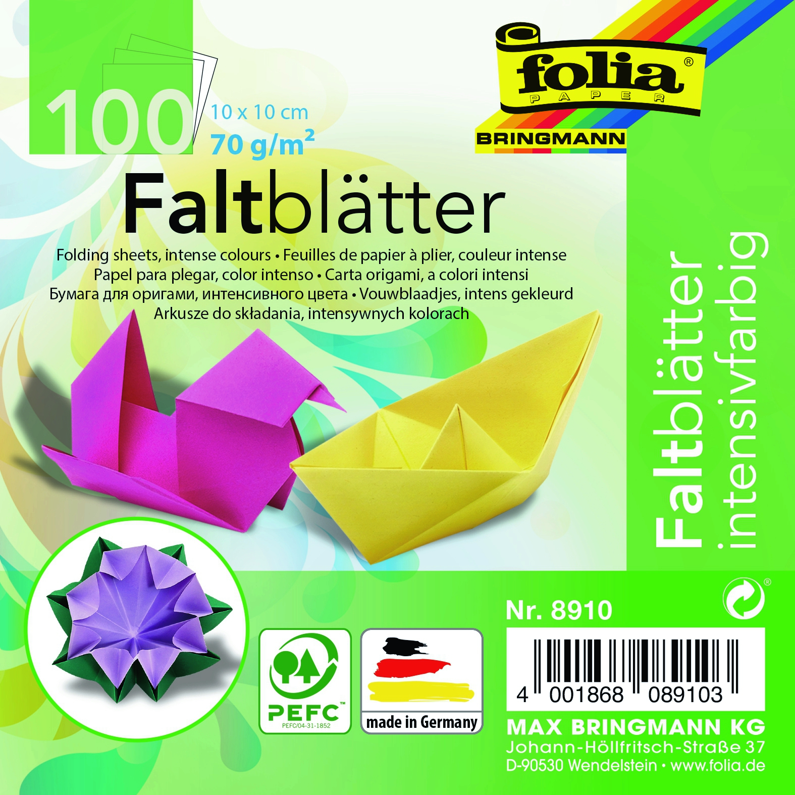 Faltblätter intensivfarbig, 100 Blatt Faltblätter intensivfarbig, 100 Blatt